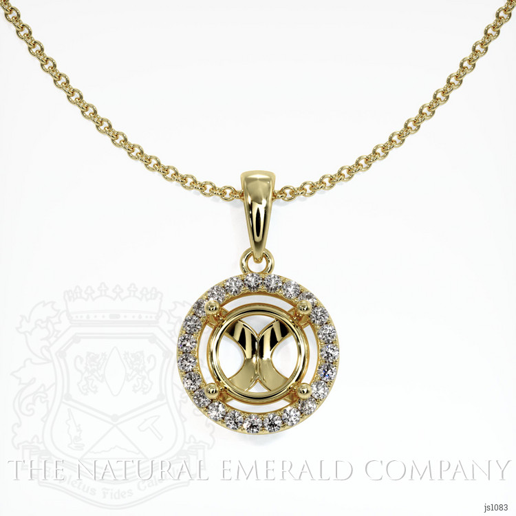18K Yellow Gold Pave Pendant Setting
