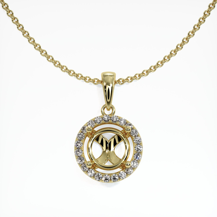 18K Yellow Gold Pave Pendant Setting