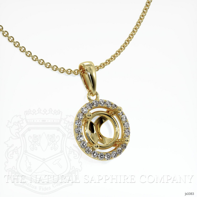 18K Yellow Gold Pave Pendant Setting