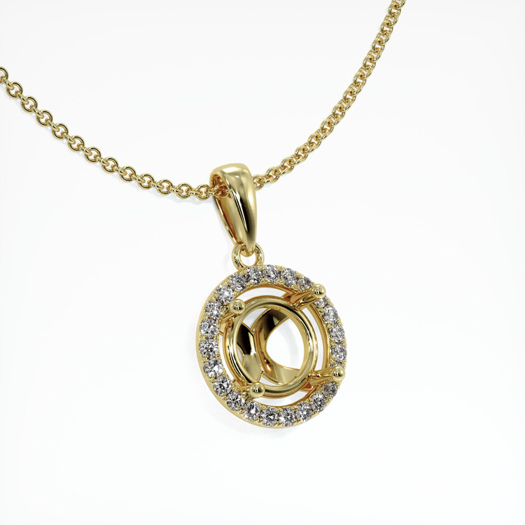 18K Yellow Gold Pave Pendant Setting