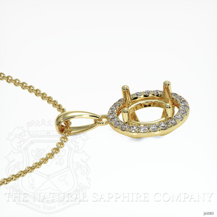 18K Yellow Gold Pave Pendant Setting