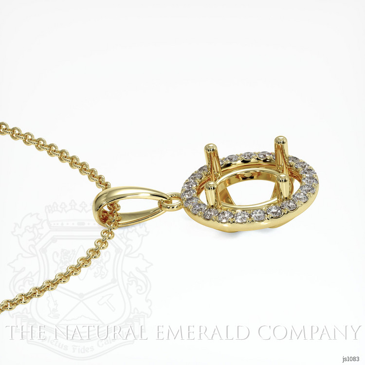 18K Yellow Gold Pave Pendant Setting