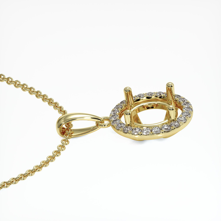 18K Yellow Gold Pave Pendant Setting