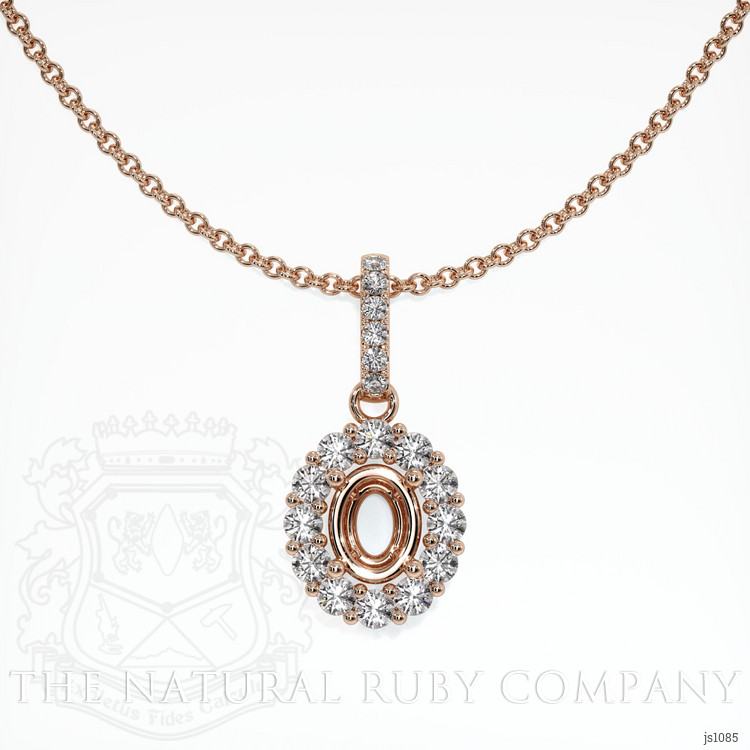 14K Rose Gold Halo Pendant Setting