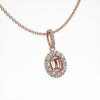 14K Rose Gold Halo Pendant Setting Image