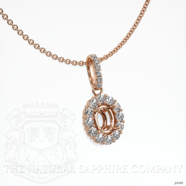 14K Rose Gold Halo Pendant Setting