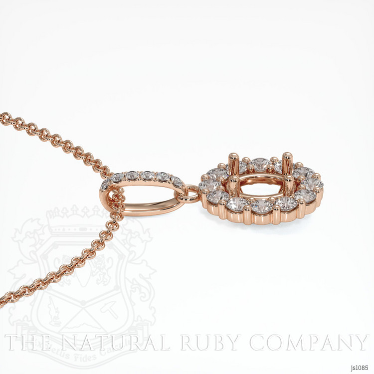 14K Rose Gold Halo Pendant Setting