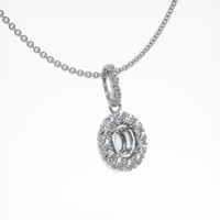 10K White Gold Halo Pendant Setting Image