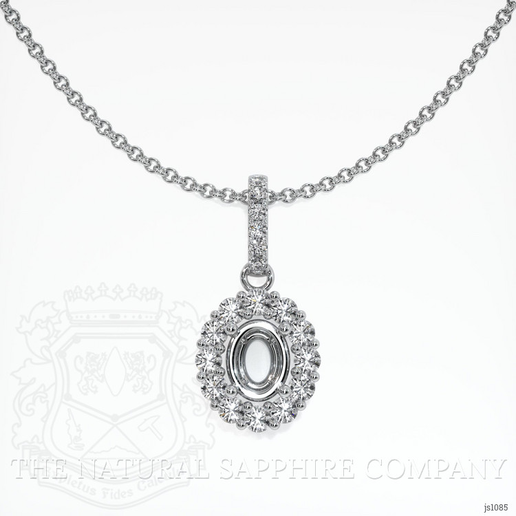 14K White Gold Halo Pendant Setting