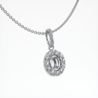 14K White Gold Halo Pendant Setting Image