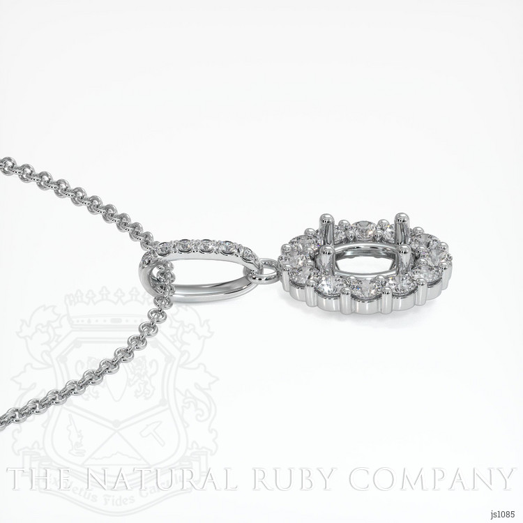 14K White Gold Halo Pendant Setting