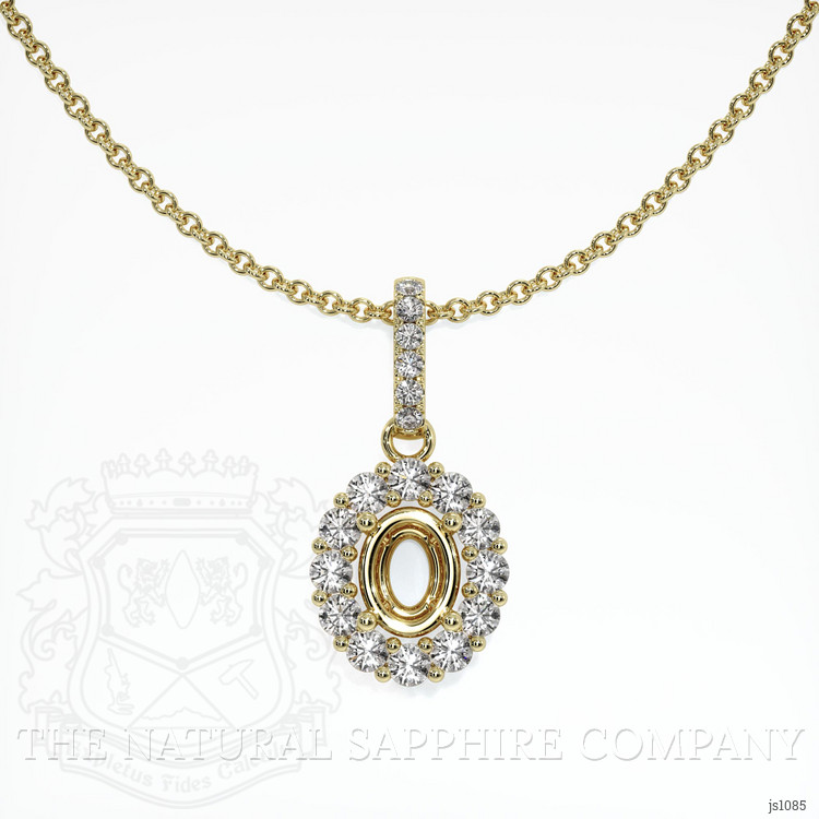 10K Yellow Gold Halo Pendant Setting