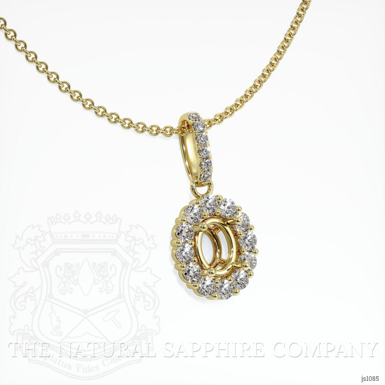 10K Yellow Gold Halo Pendant Setting