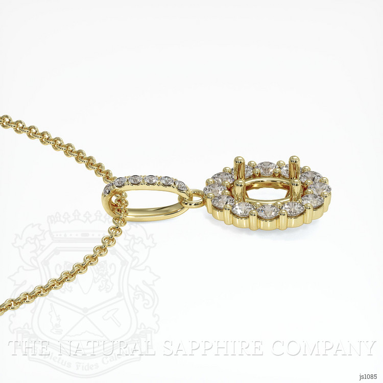 14K Yellow Gold Halo Pendant Setting