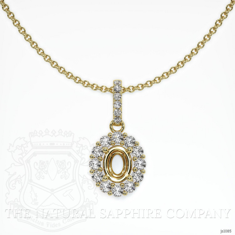 18K Yellow Gold Halo Pendant Setting