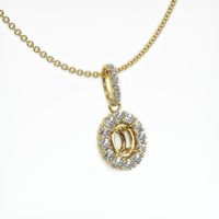 18K Yellow Gold Halo Pendant Setting Image