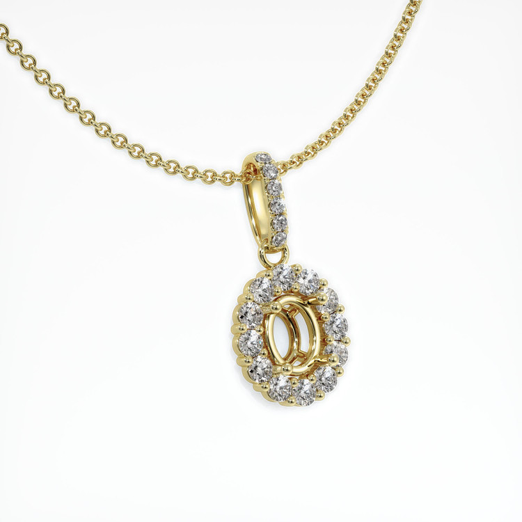 18K Yellow Gold Halo Pendant Setting