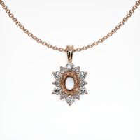 Halo Chrome Tourmaline Pendant 0.73 Ct., 14K Rose Gold Combination Setting