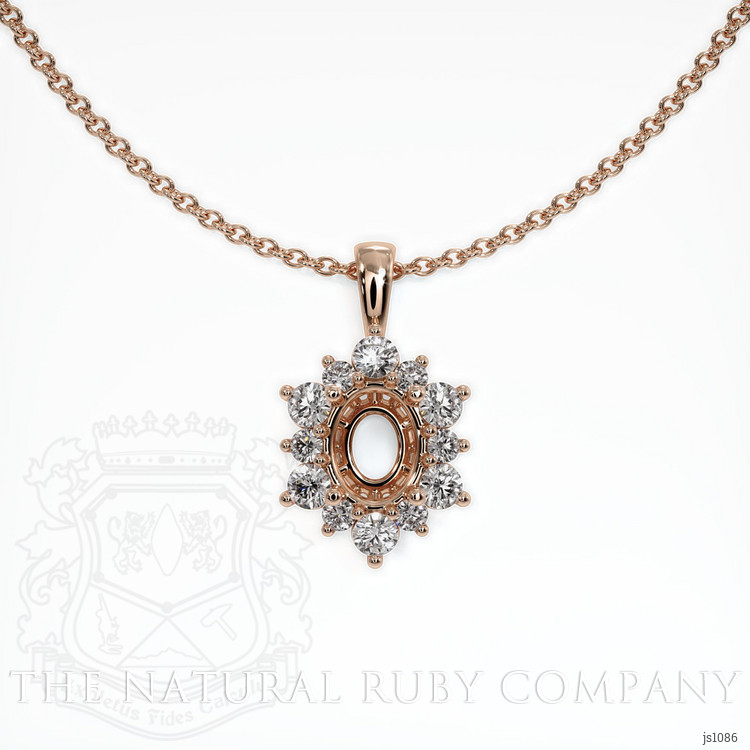 14K Rose Gold Halo Pendant Setting