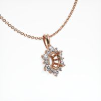 14K Rose Gold Halo Pendant Setting Image
