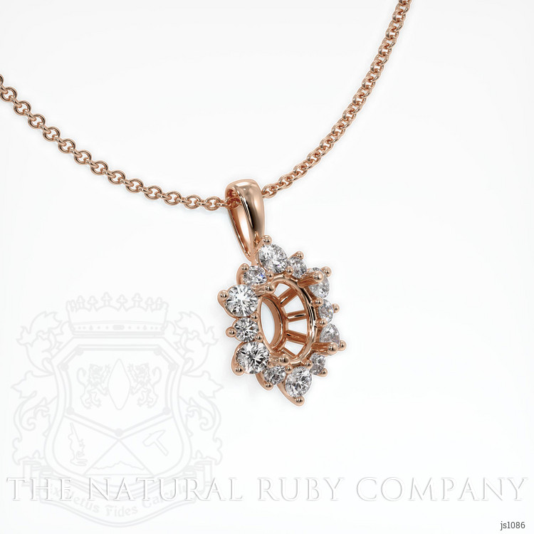 14K Rose Gold Halo Pendant Setting