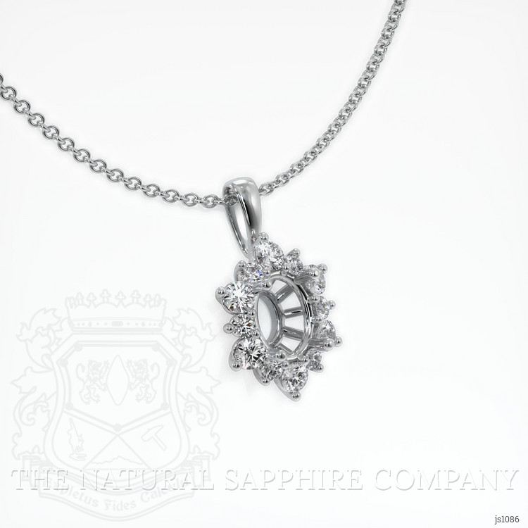 10K White Gold Halo Pendant Setting