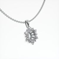 14K White Gold Halo Pendant Setting Image