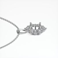 14K White Gold Halo Pendant Setting Image