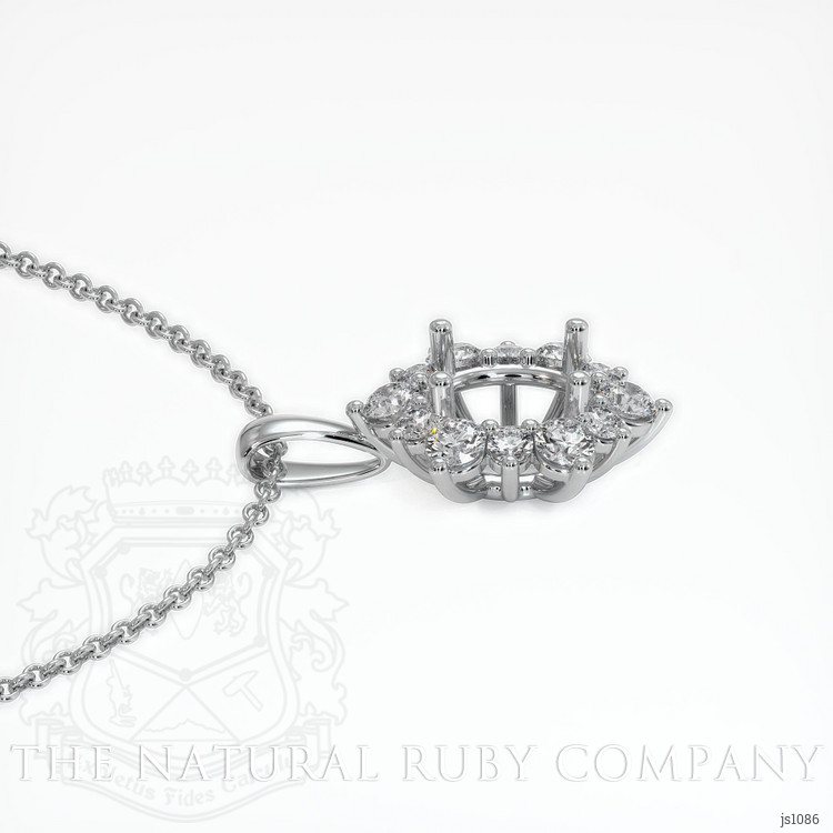 18K White Gold Halo Pendant Setting