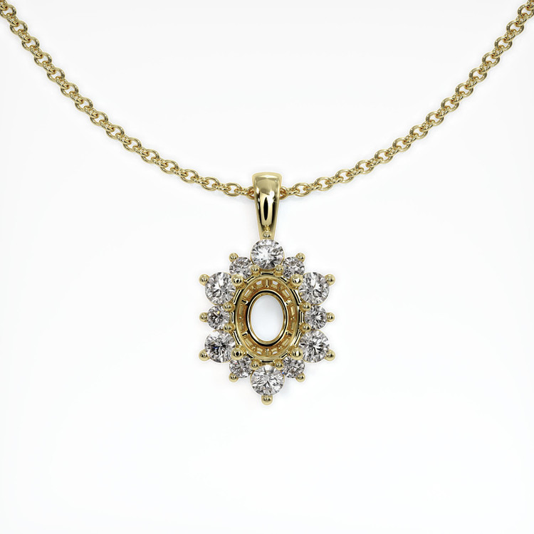 14K Yellow Gold Halo Pendant Setting