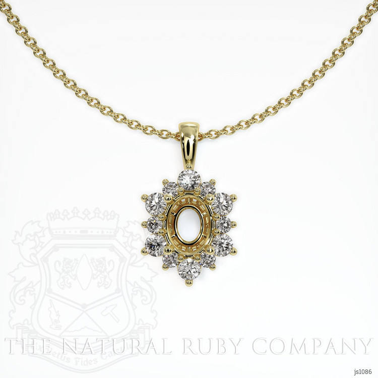 14K Yellow Gold Halo Pendant Setting