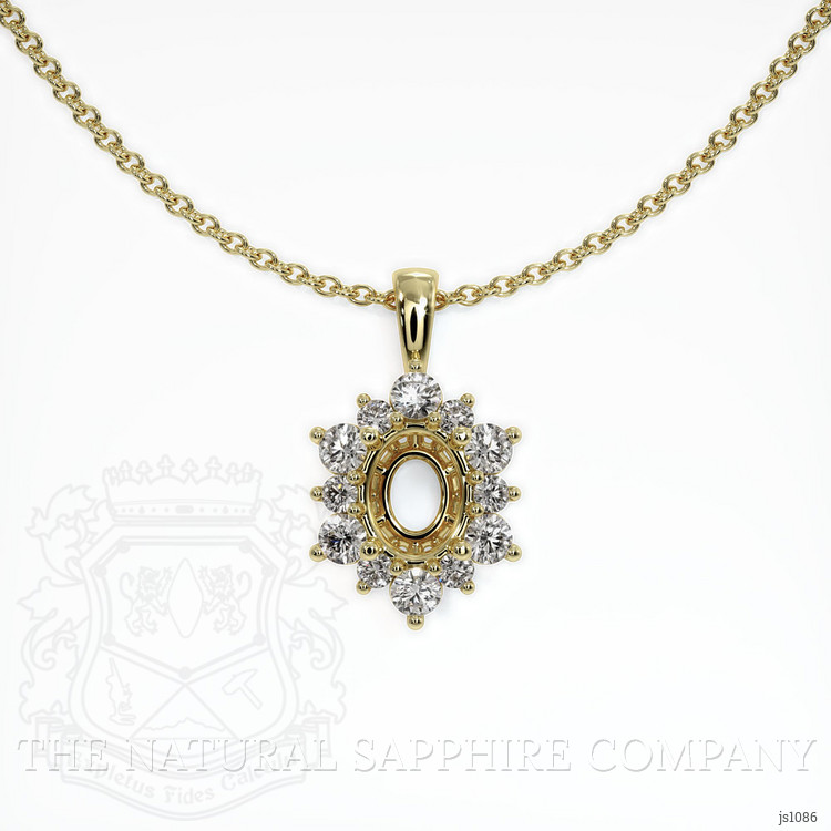 14K Yellow Gold Halo Pendant Setting