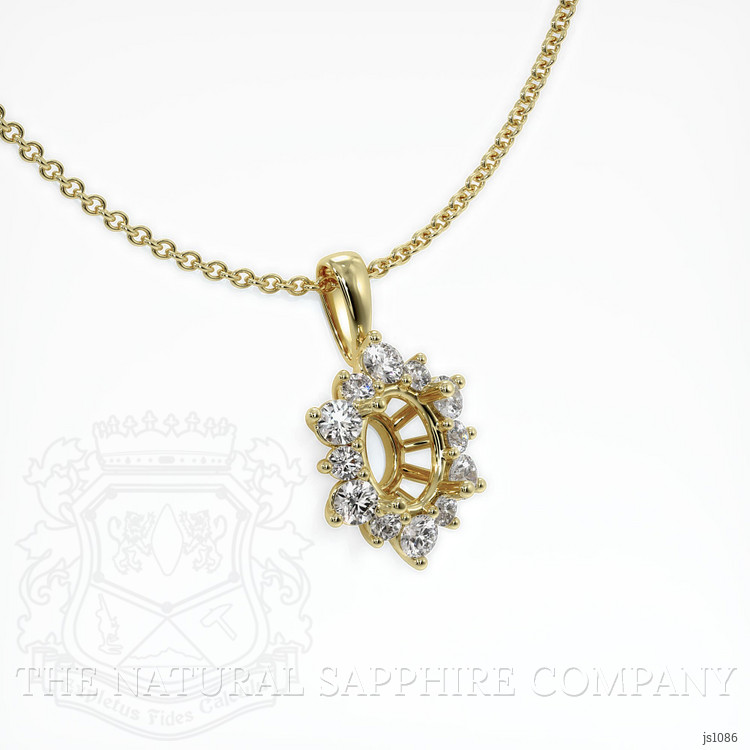 14K Yellow Gold Halo Pendant Setting