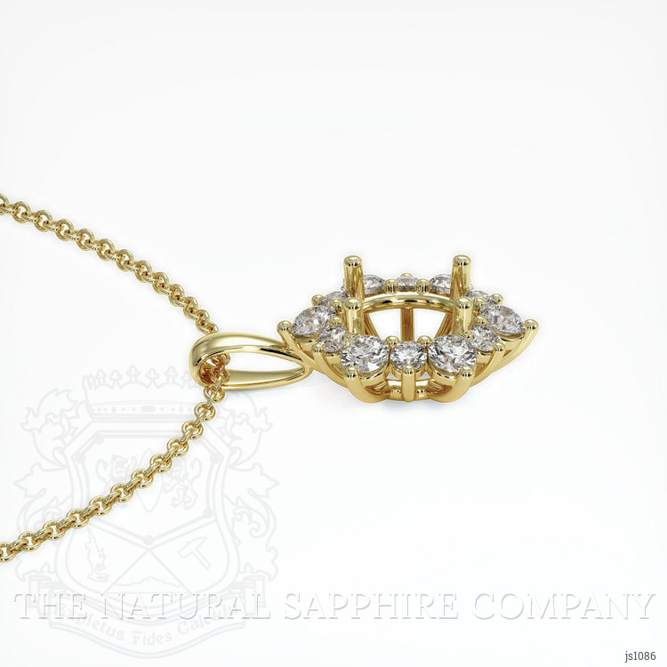 14K Yellow Gold Halo Pendant Setting