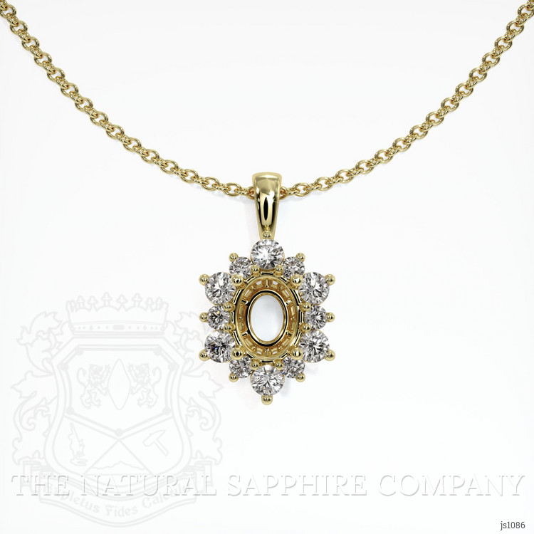 18K Yellow Gold Halo Pendant Setting