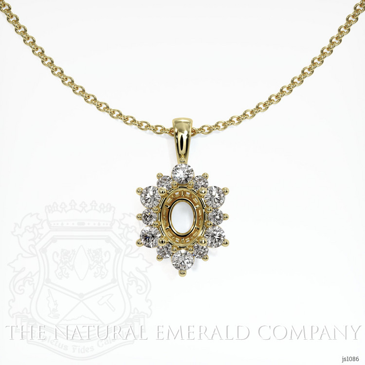 18K Yellow Gold Halo Pendant Setting