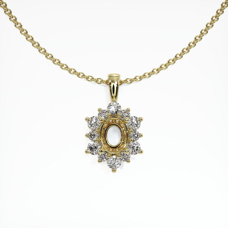 18K Yellow Gold Halo Pendant Setting