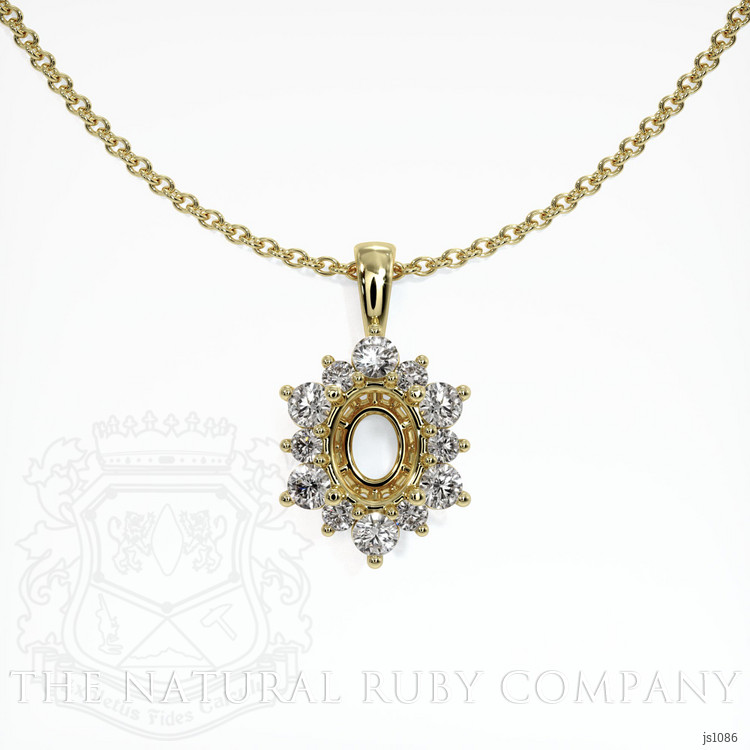 18K Yellow Gold Halo Pendant Setting