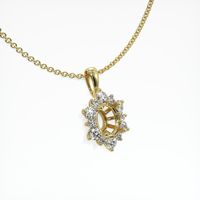 18K Yellow Gold Halo Pendant Setting Image