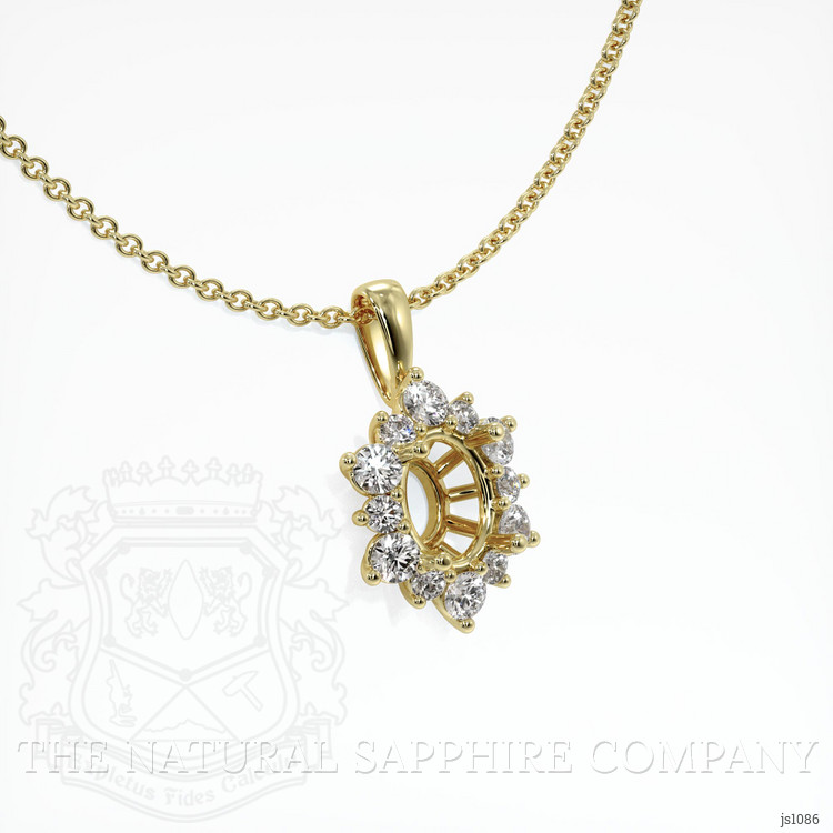 18K Yellow Gold Halo Pendant Setting