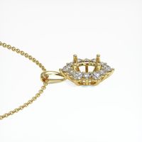 18K Yellow Gold Halo Pendant Setting Image