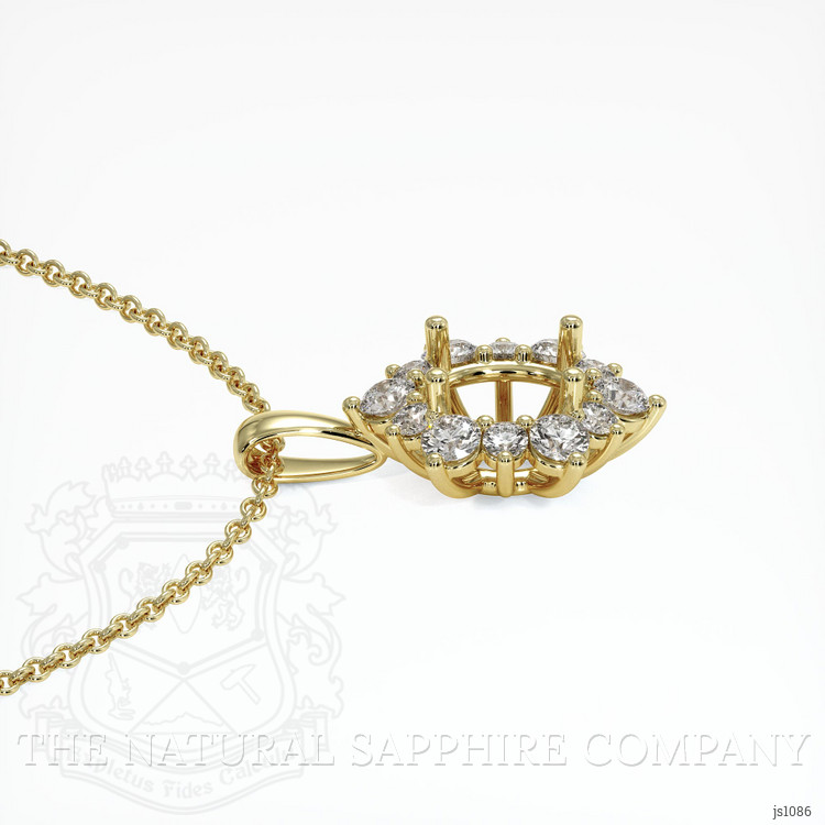 18K Yellow Gold Halo Pendant Setting