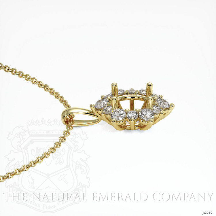 18K Yellow Gold Halo Pendant Setting