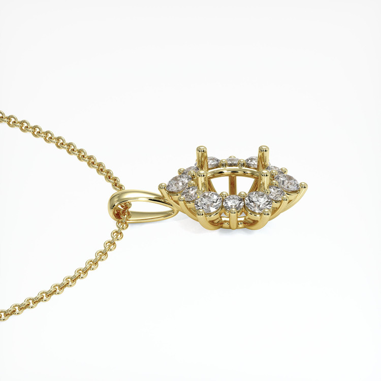 18K Yellow Gold Halo Pendant Setting