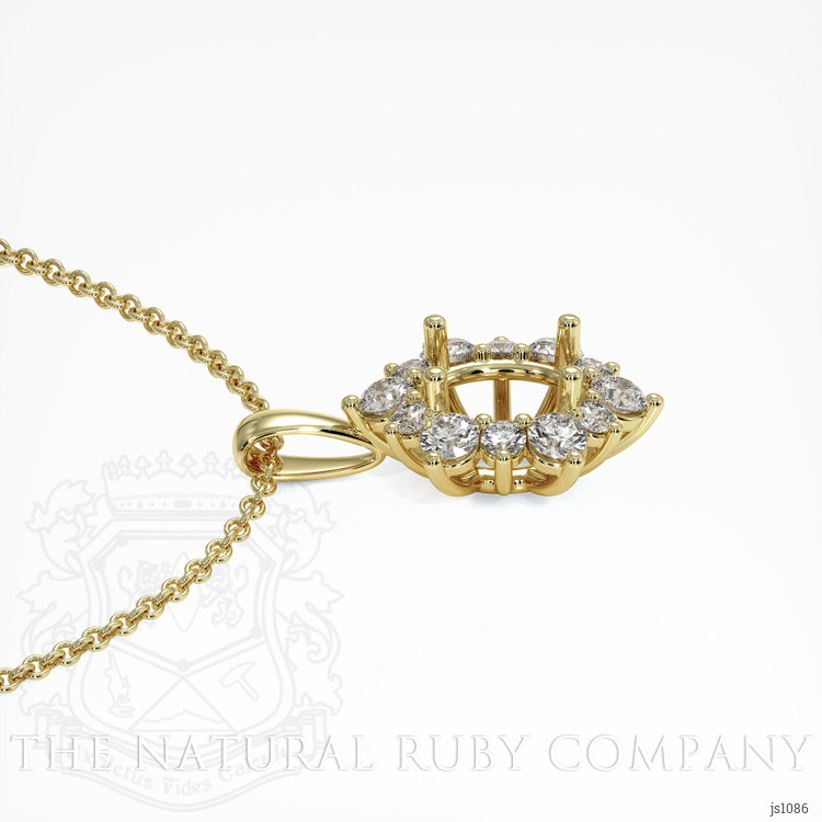 18K Yellow Gold Halo Pendant Setting