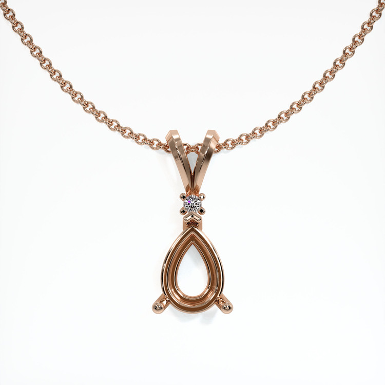 14K Rose Gold Accent Stones Pendant Setting