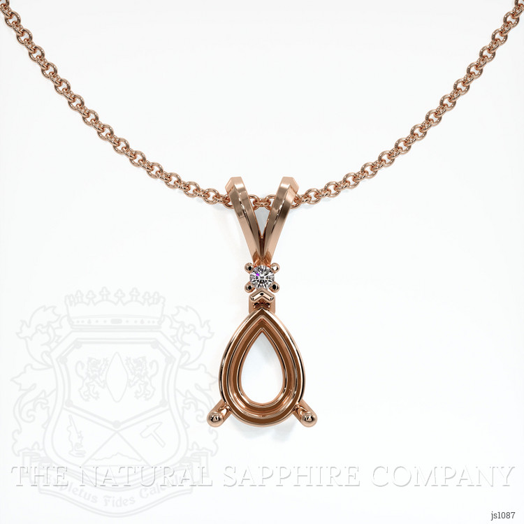 14K Rose Gold Accent Stones Pendant Setting