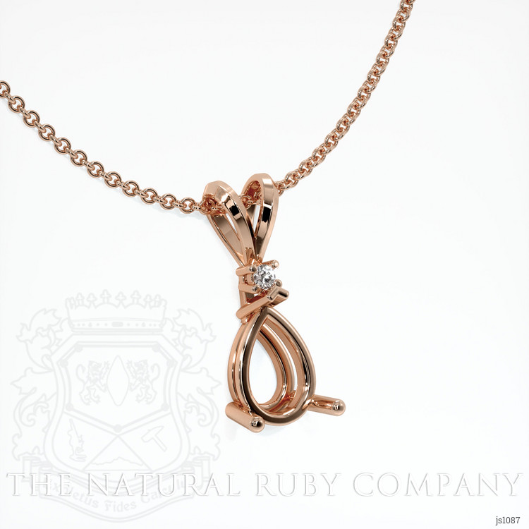 14K Rose Gold Accent Stones Pendant Setting