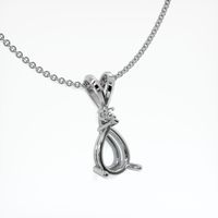 14K White Gold Accent Stones Pendant Setting Image