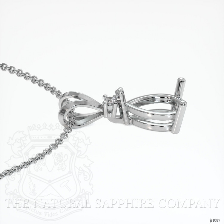 14K White Gold Accent Stones Pendant Setting